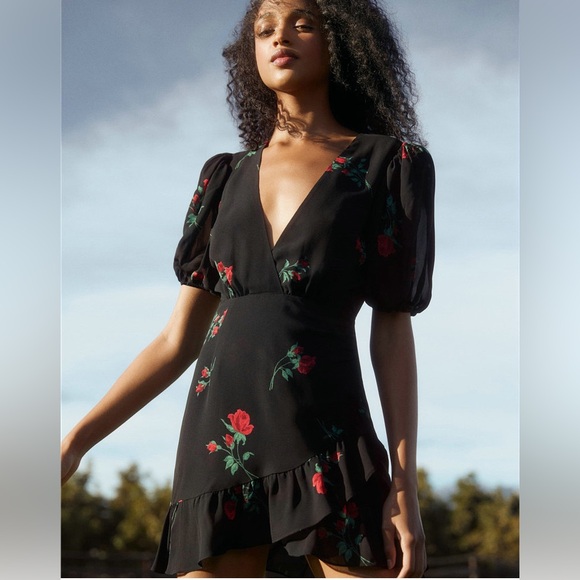 Reformation Alcott Dress In Rochelle mini dress - Picture 3 of 11